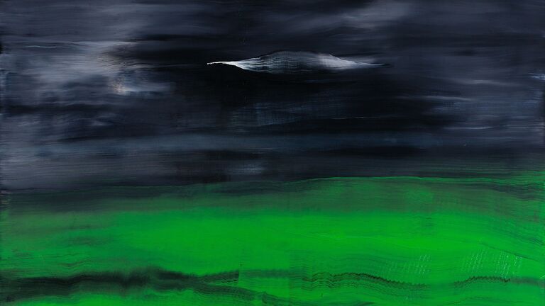 Rinaldo invernizzi, smeraldo 3, olio su tela, cm 110 x 110 - foto gianluca di ioia